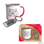 Set Caneca + Chaveiro "Let It Go"