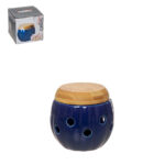 Caixa p/alhos porcelana e bambu