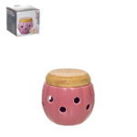 Caixa p/alhos porcelana e bambu