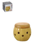 Caixa p/alhos porcelana e bambu