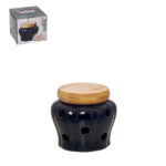 Caixa p/alhos porcelana e bambu