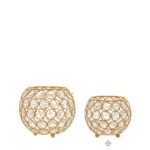 Castiçal decorativo metal e vidro
