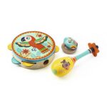 Conj. 3 Instrumentos Musicais - Pandeireta, Maraca e Castanhola