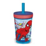 SPIDERMAN - Copo c/palhinha antiderrapante 370ml