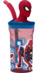 SPIDERMAN - Copo c/palhinha e tampa 3D