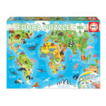 Puzzle 150 Mapa Mundo Animais