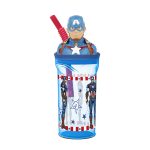 Capitão América - Copo c/palhinha 3D 360ml