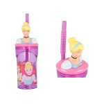 PRINCESAS - Copo c/palhinha 3D 360ml