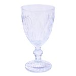 Caixa 6 copos c/pé 250ml Transparente Diamante
