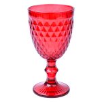 Caixa 6 copos c/pé 300ml Vermelho Vintage