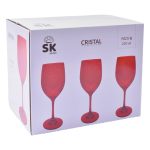 Caixa 6 copos c/pé Vermelho Vinho - Image 2