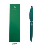SCP - Esferográfica metal verde c/touch borracha