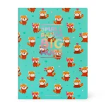 Caderno pautado grande - Panda Vermelho