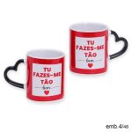 Caneca asa coração "Tu fazes-me tão bem"