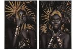 Quadro tecido/tela Africana (2mod)
