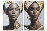 Quadro tecido/tela Africana (2mod)
