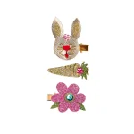 Rabbit - Ganchos de cabelo Páscoa c/glitter
