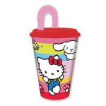 HELLO KITTY - Copo c/tampa e palhinha