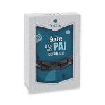 Pulseira tribal preta de couro "Sorte é ter um pai como tu"