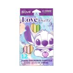 STITCH "Love" - 12 lápis cor jumbo