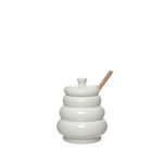 Frasco mel c/colher bambu