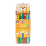 Conj. 24 lápis de cor c/afia - Teddy Bear
