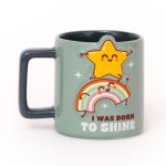 Caneca 3D estrela e arco-íris - I was born to