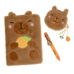 Conjunto caderno A5 + porta-moedas + caneta - Capivara