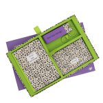Conjunto caderno A6 + porta-moedas + porta-chaves - Estampado animal com bolinhas