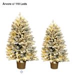 Árvore 90cm c/neve 110 Led's