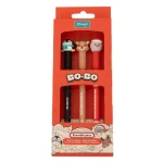 Set 3 esferográficas apagáveis Bo-Bo - Pai Natal, Pinguim e Rena