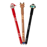 Set 3 esferográficas apagáveis Bo-Bo - Pai Natal, Pinguim e Rena - Image 2