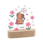 Candeeiro de madeira com marcador personalizável - Capivara