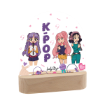 Candeeiro de madeira com marcador personalizável - K-Pop Stars