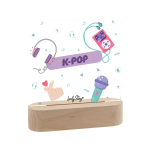 Candeeiro de madeira com marcador personalizável - K-pop Vibes