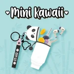 Porta-moedas com porta-chaves - Mini Kawai - Panda - Image 2