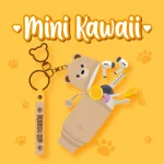 Porta-moedas com porta-chaves - Mini Kawai - Teddy Bear - Image 2