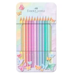 Caixa metal c/12 lápis cor Sparkle pastel