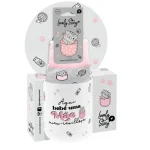 Caneca 300ml e meias - Aqui bebe uma mãe miau