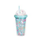 HELLO KITTY Copo com palhinha 450ml Mint