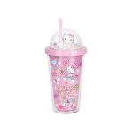HELLO KITTY Copo com palhinha 450ml Pink