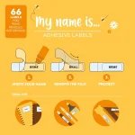 Conj. 66 autocolantes adesivos - My name is... - Teddy Bear - Image 2