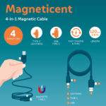 Cabo de carregamento magnético 4 em 1 - Petrol - Image 2