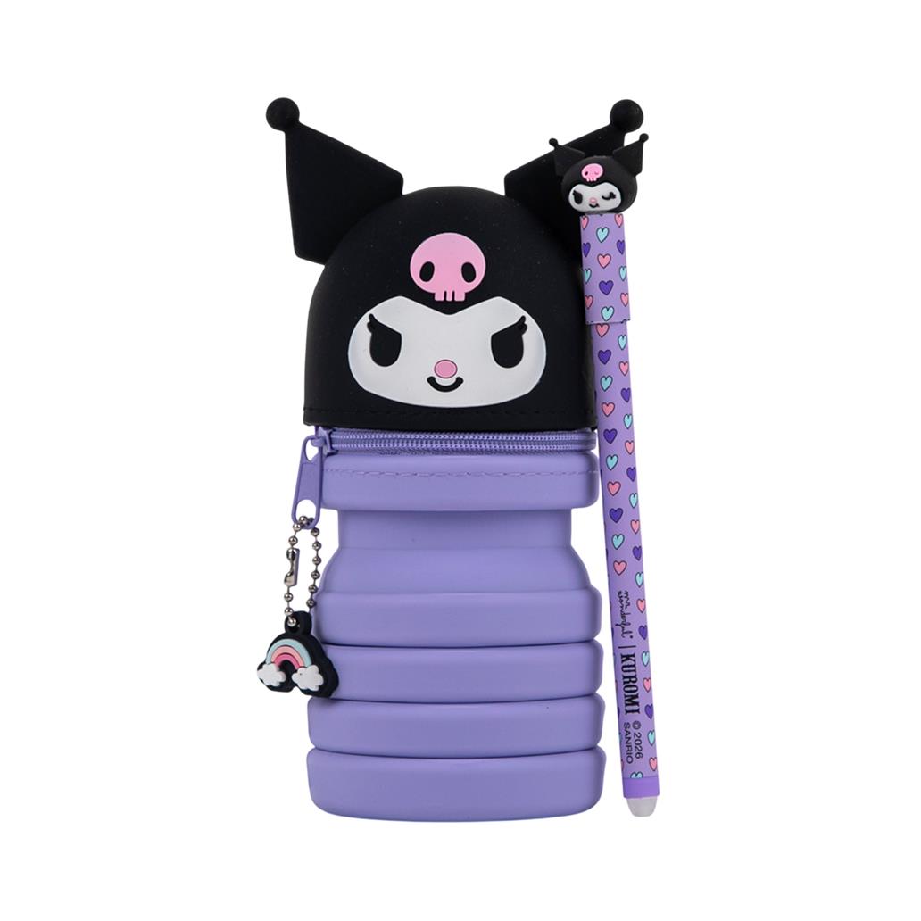 2607041937UN_1 Estojo extensível de silicone + caneta apagável Bo-Bo - Kuromi - Image 1