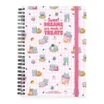 Caderno A4 espiral pautado - Kitty