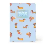 Caderno A6 pautado - Dog Light Blue