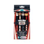 Set 4 esferográficas apagáveis Bo-Bo Circo - Urso, Leão, Coelho e Tigre