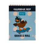 Mini calendário de mesa 2027 - Quack & Roll