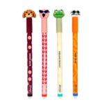 Set 4 esferográficas apagáveis Bo-Bo - Cão, Sapo, Flamingo e Coelho